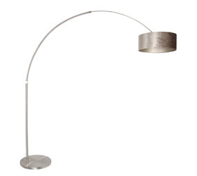 Steinhauer Vloerlamp Sparkled light 8125 staal kap zilveren velours Steinhauer Vloerlamp Sparkled light 8125 staal kap zilveren velours