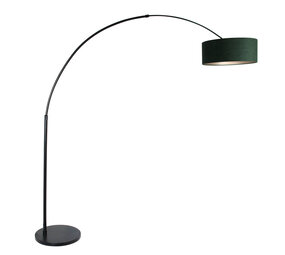 Steinhauer Vloerlamp Sparkled light 8127 zwart kap groene velours Steinhauer Vloerlamp Sparkled light 8127 zwart kap groene velours