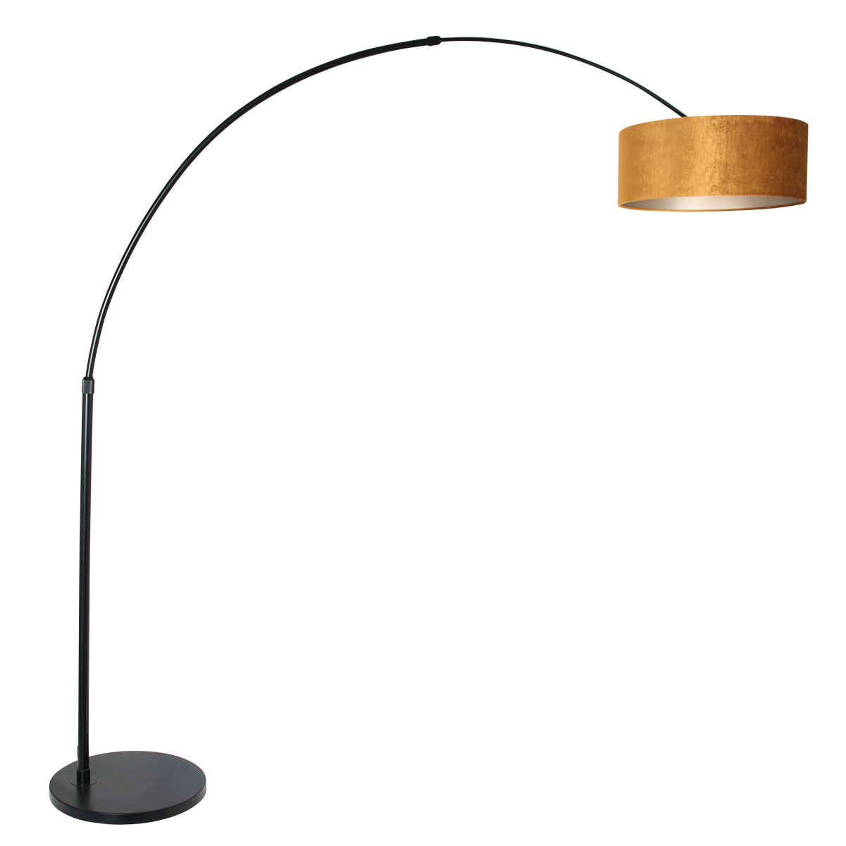 Steinhauer Vloerlamp Sparkled light 8129 zwart kap gouden velours