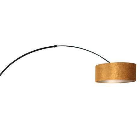 Steinhauer Vloerlamp Sparkled light 8129 zwart kap gouden velours