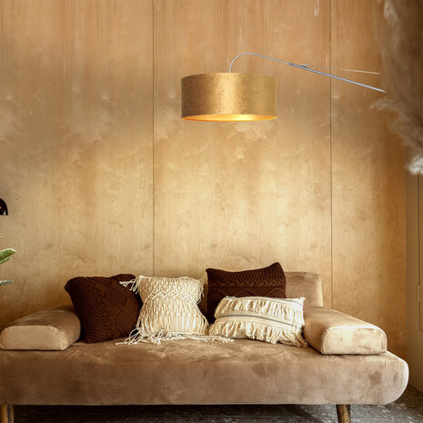 Steinhauer Wandlamp elegant classy 8132 staal velours kap goud Steinhauer Wandlamp elegant classy 8132 staal velours kap goud