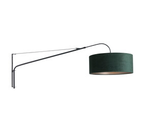 Steinhauer Wandlamp elegant classy 8130 zwart velours kap groen Steinhauer Wandlamp elegant classy 8130 zwart velours kap groen