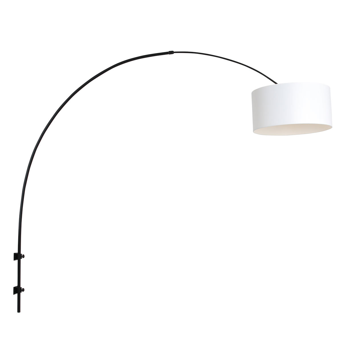 Steinhauer Wandlamp Sparkled light 8136zw zwart kap wit chintz