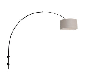 Steinhauer Wandlamp Sparkled light 8137zw zwart kap grijs linnen