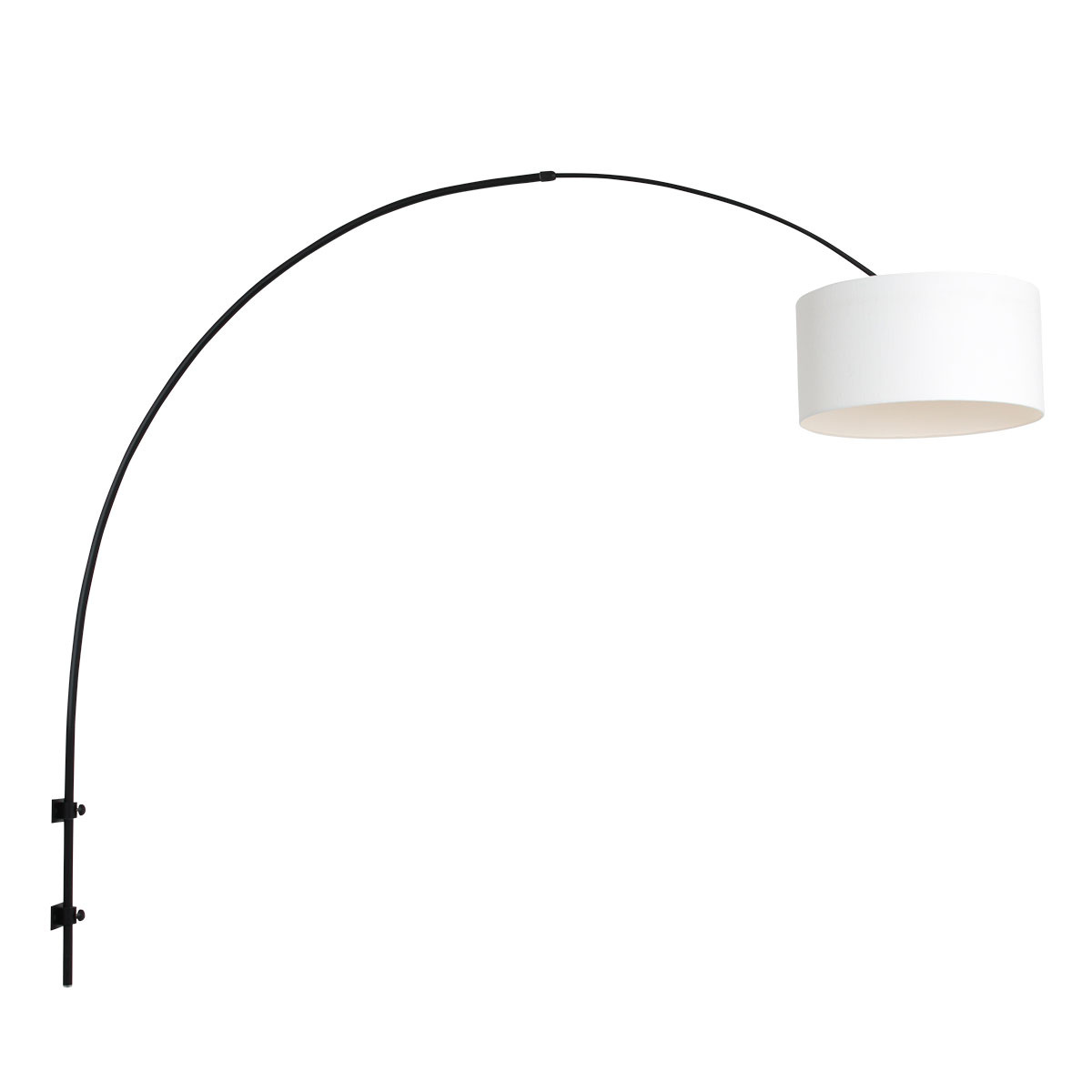 Steinhauer Wandlamp Sparkled light 8138zw zwart kap wit linnen