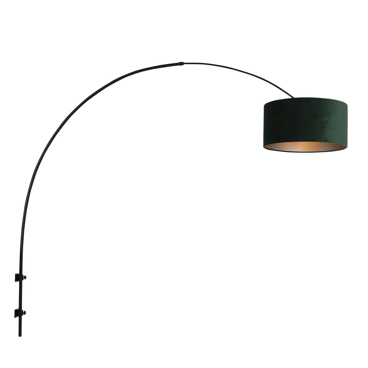 Steinhauer Wandlamp sparkled light 8139zw zwart kap groen velours