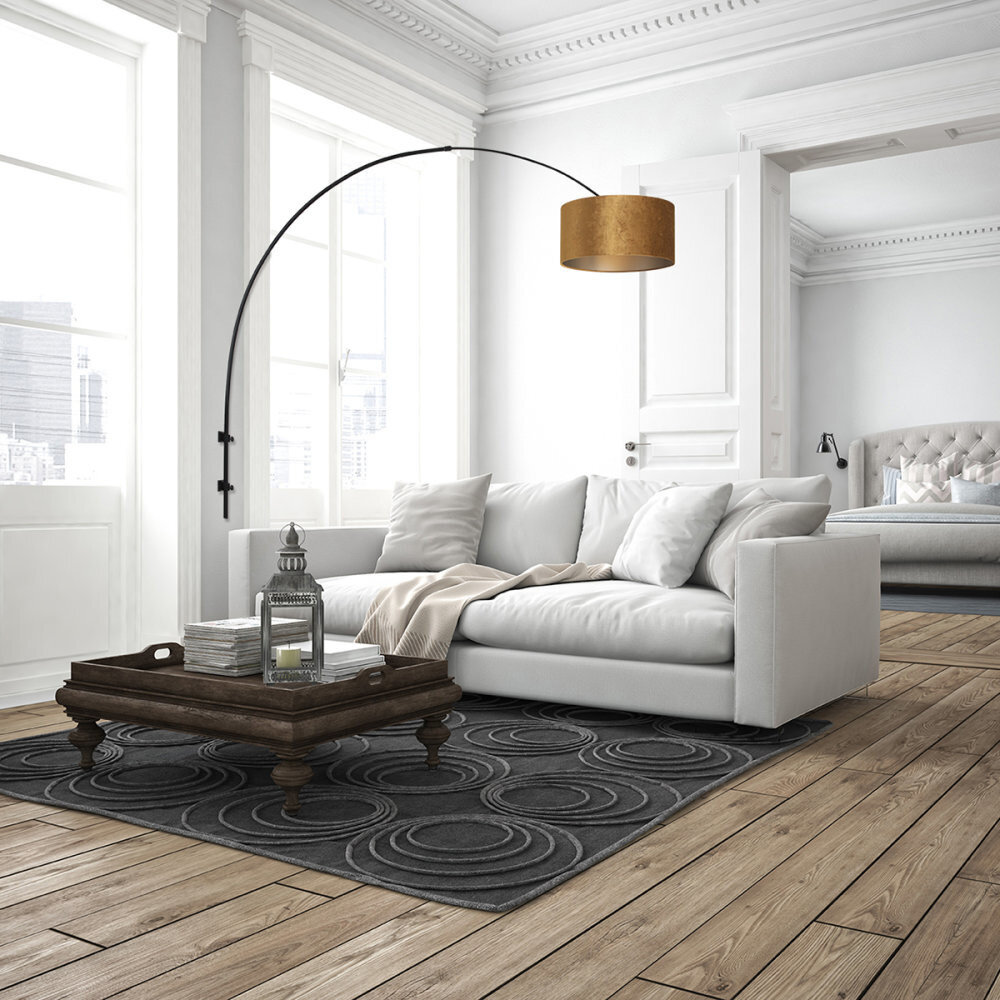 Steinhauer Wandlamp Sparkled light 8141zw zwart kap goud velours