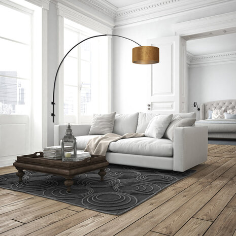 Steinhauer Wandlamp Sparkled light 8141zw zwart kap goud velours