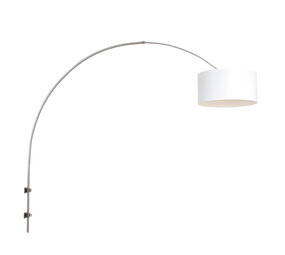 Steinhauer Wandlamp Sparkled light 8142st staal kap wit chintz Steinhauer Wandlamp Sparkled light 8142st staal kap wit chintz