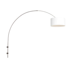 Steinhauer Wandlamp Sparkled light 8144st staal kap wit linnen Steinhauer Wandlamp Sparkled light 8144st staal kap wit linnen