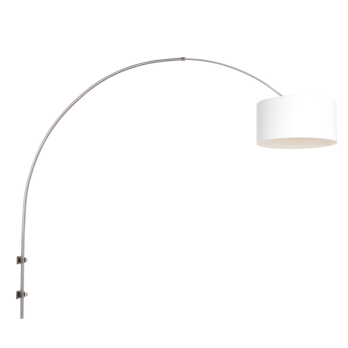 Steinhauer Wandlamp Sparkled light 8144st staal kap wit linnen