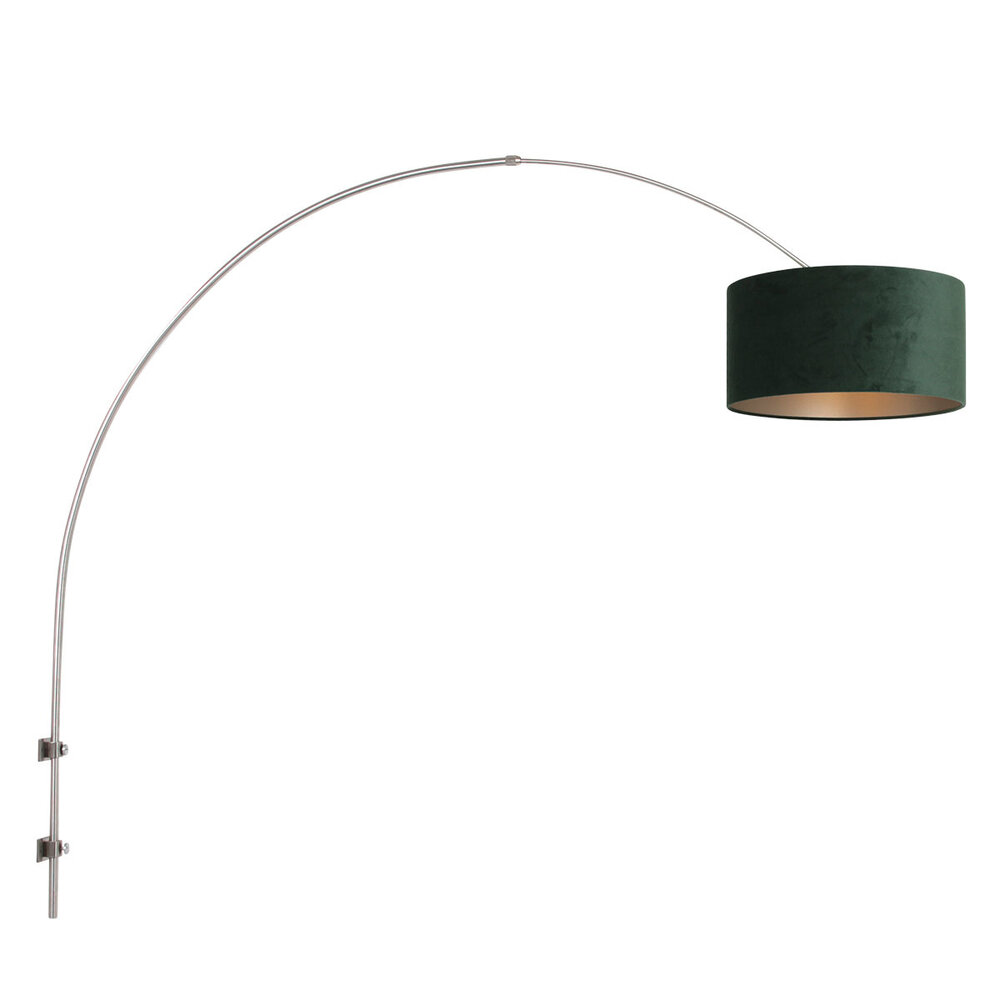 Steinhauer Wandlamp Sparkled light 8145st staal kap groen velours