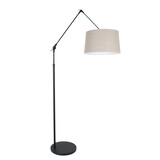 Steinhauer Vloerlamp prestige chic 8185 zwart kap linnen grijs Steinhauer Vloerlamp prestige chic 8185 zwart kap linnen grijs