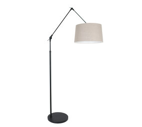 Steinhauer Vloerlamp prestige chic 8185 zwart kap linnen grijs Steinhauer Vloerlamp prestige chic 8185 zwart kap linnen grijs