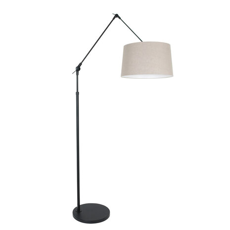 Steinhauer Vloerlamp prestige chic 8185 zwart kap linnen grijs Steinhauer Vloerlamp prestige chic 8185 zwart kap linnen grijs