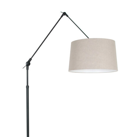 Steinhauer Vloerlamp prestige chic 8185 zwart kap linnen grijs Steinhauer Vloerlamp prestige chic 8185 zwart kap linnen grijs