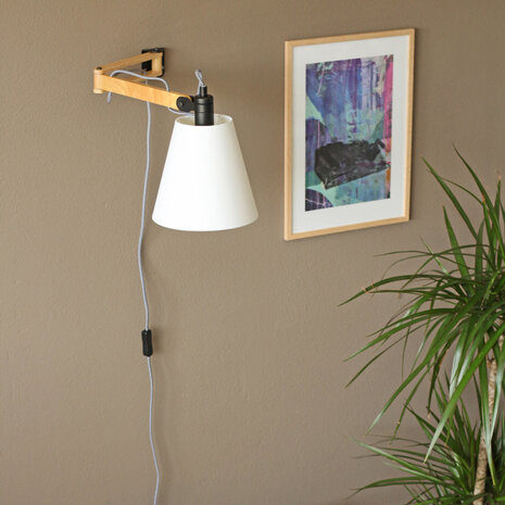 Mexlite Wandlamp dion 8853be berken Mexlite Wandlamp dion 8853be berken