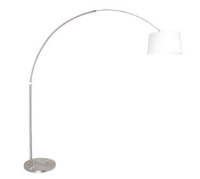 Steinhauer Vloerlamp booglamp Sparkled light 9675 staal kap linnen wit Steinhauer Vloerlamp booglamp Sparkled light 9675 staal kap linnen wit