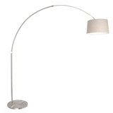 Steinhauer Vloerlamp booglamp Sparkled light 9676 staal kap linnen grijs Steinhauer Vloerlamp booglamp Sparkled light 9676 staal kap linnen grijs