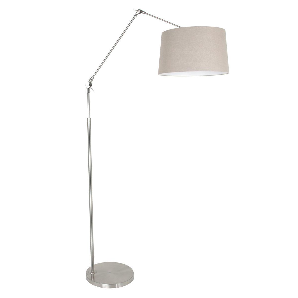 Steinhauer Vloerlamp prestige chic 9720 staal kap linnen grijs