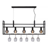 Freelight Hanglamp Barista 5 lichts met rek L 120 cm zwart Freelight Hanglamp Barista 5 lichts met rek L 120 cm zwart