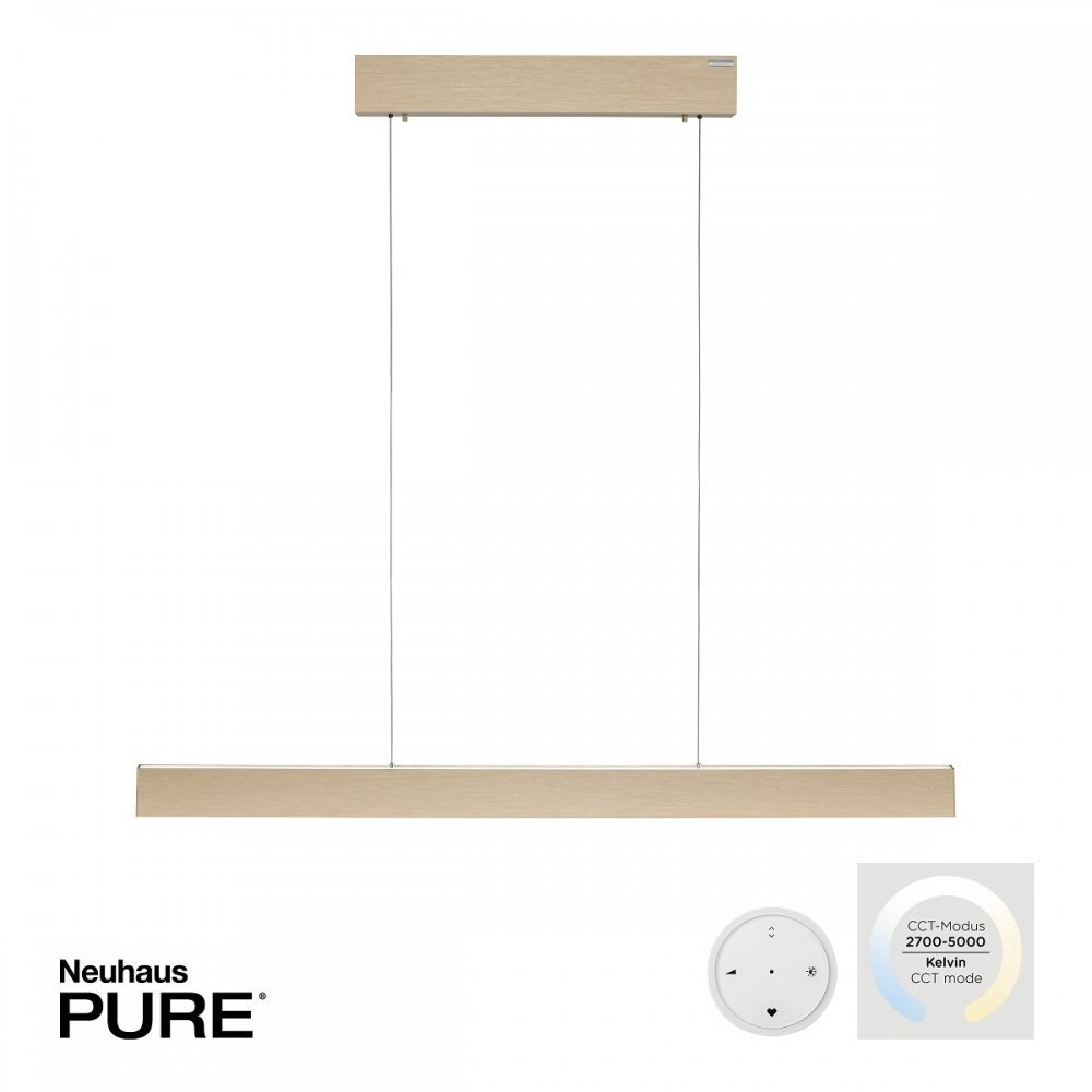 Neuhaus PURE Hanglamp e-Lift L 120 cm mat goud Neuhaus PURE Hanglamp e-Lift L 120 cm mat goud