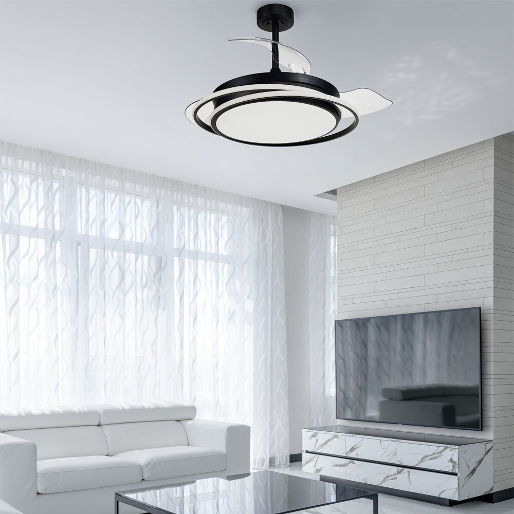 CristalRecord Plafondventilator Antila Ø 106 cm zwart