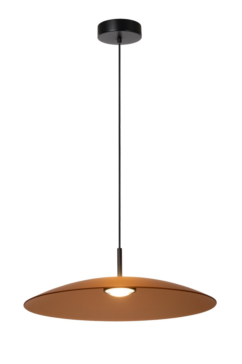 Lucide MENGA - Hanglamp - Ø 60 cm - LED Dimb. - 1x18,6W 2700K - Amber