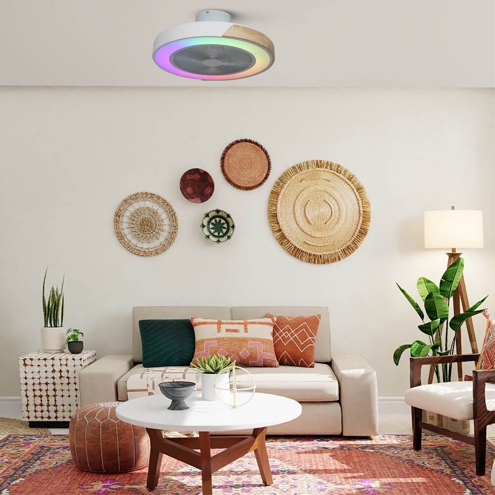 CristalRecord Plafondventilator Corpi Ø 50 cm RGB wit CristalRecord Plafondventilator Corpi Ø 50 cm RGB wit