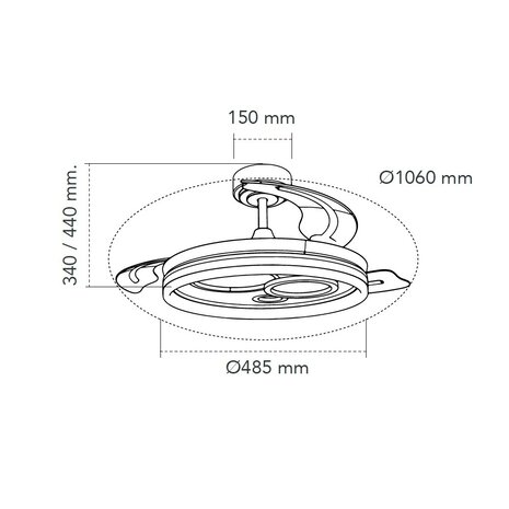 CristalRecord Plafondventilator Naira Ø 106 cm zwart