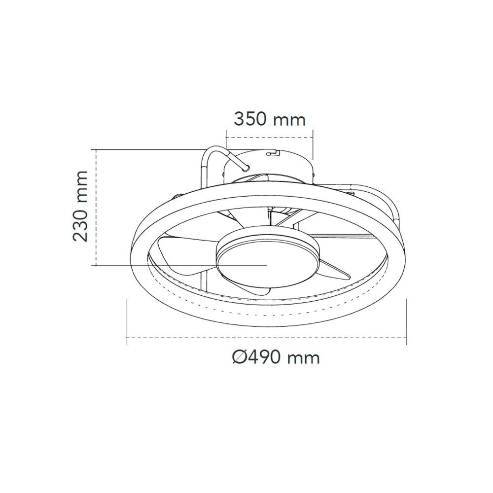 CristalRecord Plafondventilator Strike Ø 49 cm zwart