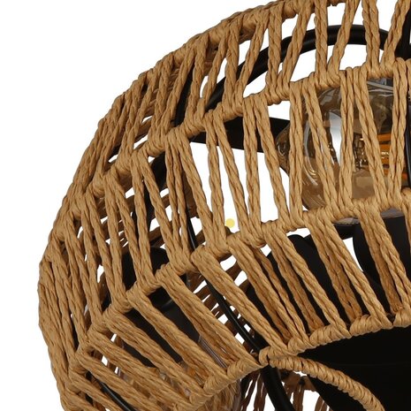 CristalRecord Plafondventilator Greip Ø 49 cm touw beige zwart CristalRecord Plafondventilator Greip Ø 49 cm touw beige zwart