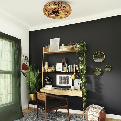 CristalRecord Plafondventilator Greip Ø 49 cm touw beige zwart CristalRecord Plafondventilator Greip Ø 49 cm touw beige zwart