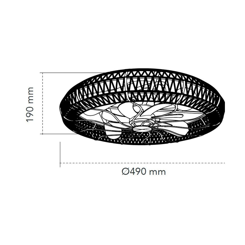 CristalRecord Plafondventilator Greip Ø 49 cm touw beige zwart CristalRecord Plafondventilator Greip Ø 49 cm touw beige zwart
