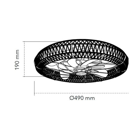 CristalRecord Plafondventilator Greip Ø 49 cm touw beige zwart CristalRecord Plafondventilator Greip Ø 49 cm touw beige zwart