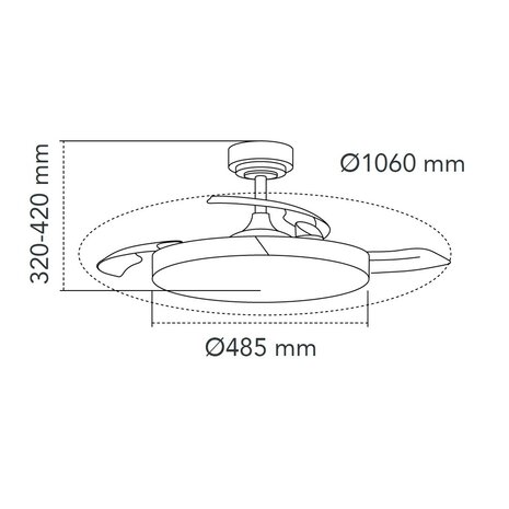 CristalRecord Plafondventilator Ecoro Ø 106 cm hout zwart CristalRecord Plafondventilator Ecoro Ø 106 cm hout zwart