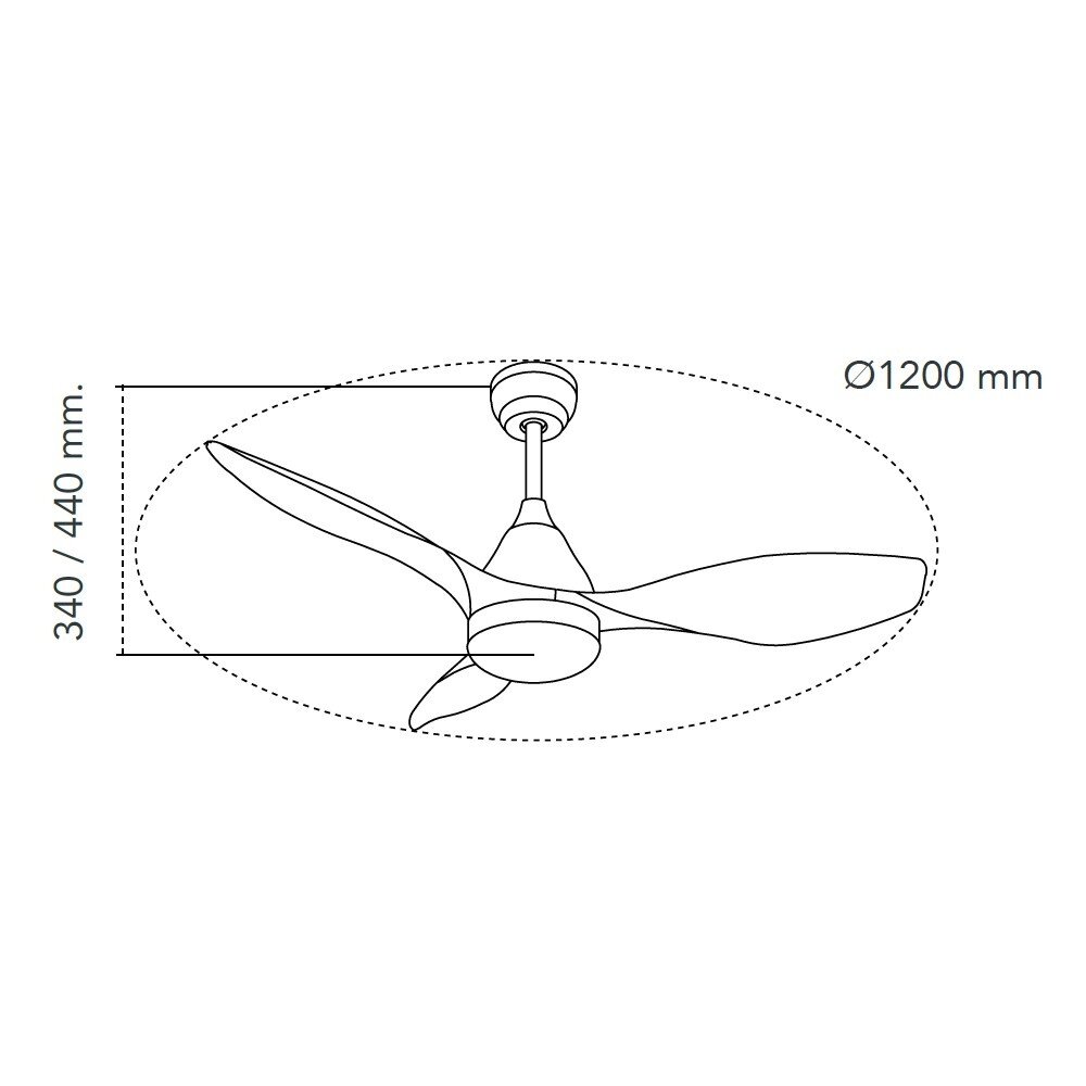 CristalRecord Plafondventilator Stel Ø 120 cm hout zwart