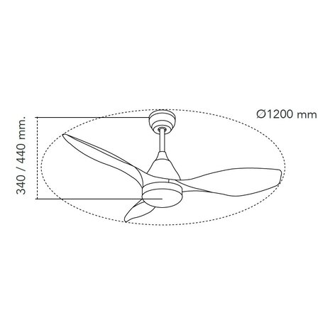 CristalRecord Plafondventilator Stel Ø 120 cm hout zwart