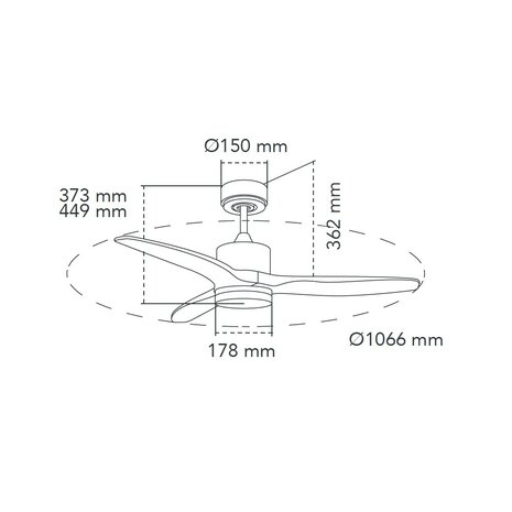 CristalRecord Plafondventilator Terre Ø 107 cm hout zwart CristalRecord Plafondventilator Terre Ø 107 cm hout zwart
