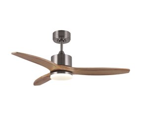 CristalRecord Plafondventilator Terre Ø 107 cm hout mat chroom CristalRecord Plafondventilator Terre Ø 107 cm hout mat chroom