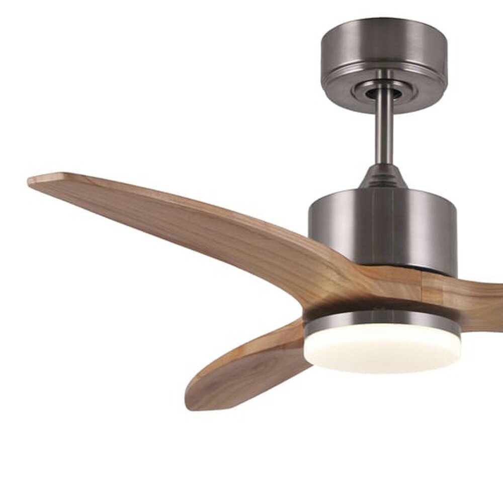 CristalRecord Plafondventilator Terre Ø 107 cm hout mat chroom CristalRecord Plafondventilator Terre Ø 107 cm hout mat chroom