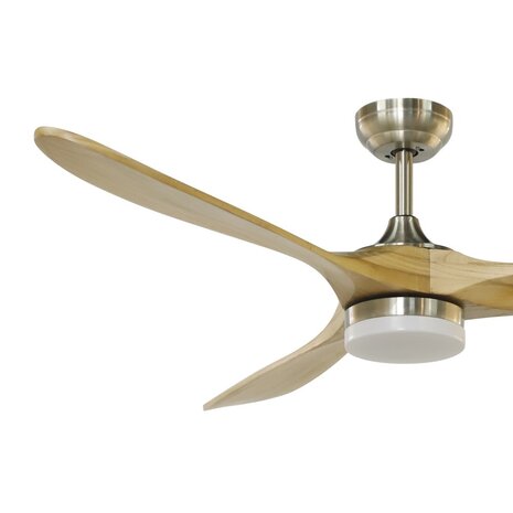 CristalRecord Plafondventilator Yenbig Ø 152 cm licht hout mat chroom