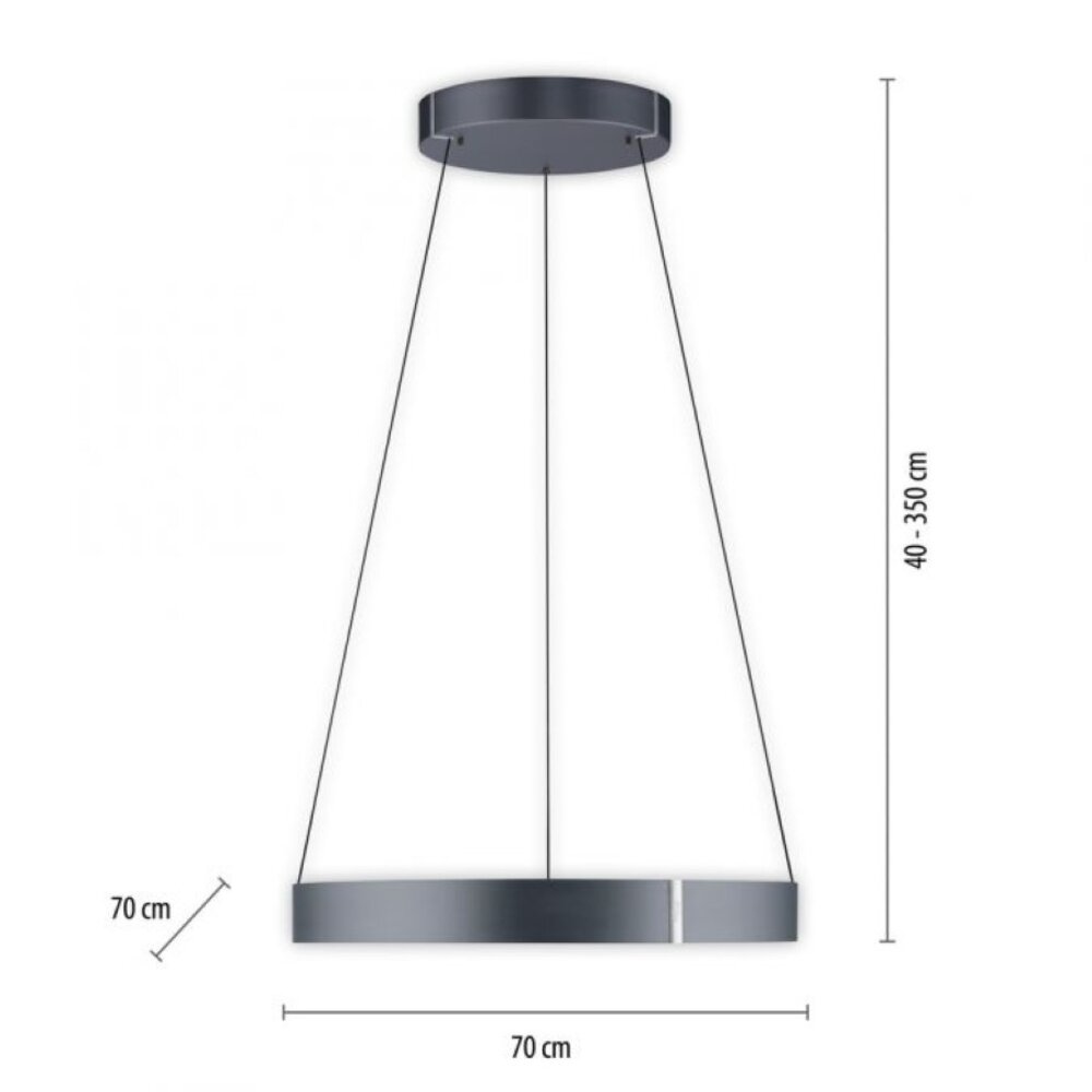 Neuhaus PURE Hanglamp E-Clipse e-Lift Ø 70 cm donker grijs Neuhaus PURE Hanglamp E-Clipse e-Lift Ø 70 cm donker grijs