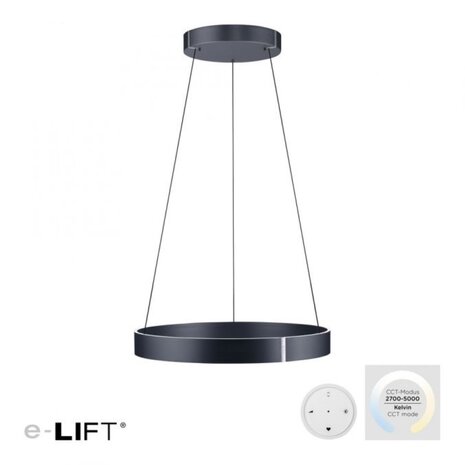 Neuhaus PURE Hanglamp E-Clipse e-Lift Ø 70 cm donker grijs Neuhaus PURE Hanglamp E-Clipse e-Lift Ø 70 cm donker grijs