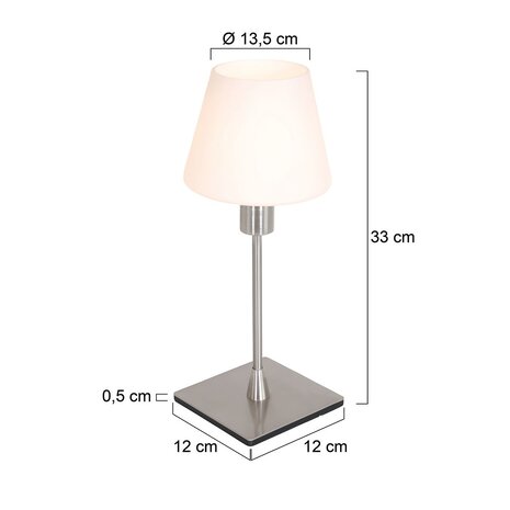 Steinhauer Tafellamp Ancilla H 33 cm mat chroom Steinhauer Tafellamp Ancilla H 33 cm mat chroom