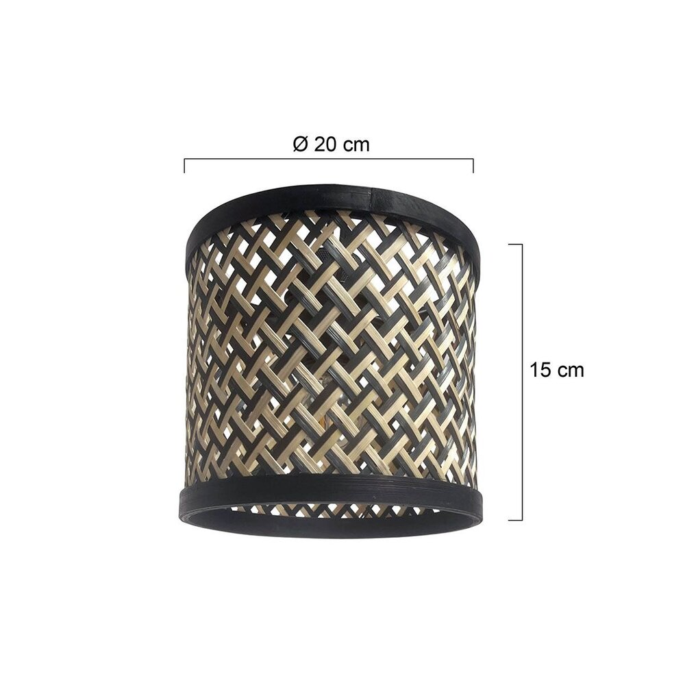 Steinhauer Lampenkap Bamboe Ø 20 cm E27 zwart beige Steinhauer Lampenkap Bamboe Ø 20 cm E27 zwart beige
