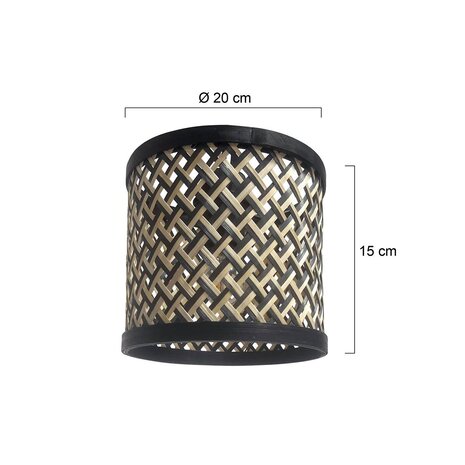 Steinhauer Lampenkap Bamboe Ø 20 cm E27 zwart beige Steinhauer Lampenkap Bamboe Ø 20 cm E27 zwart beige