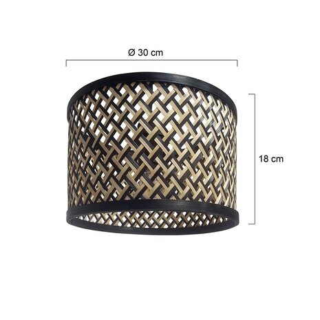 Steinhauer Lampenkap Bamboe Ø 30 cm E27 zwart beige Steinhauer Lampenkap Bamboe Ø 30 cm E27 zwart beige