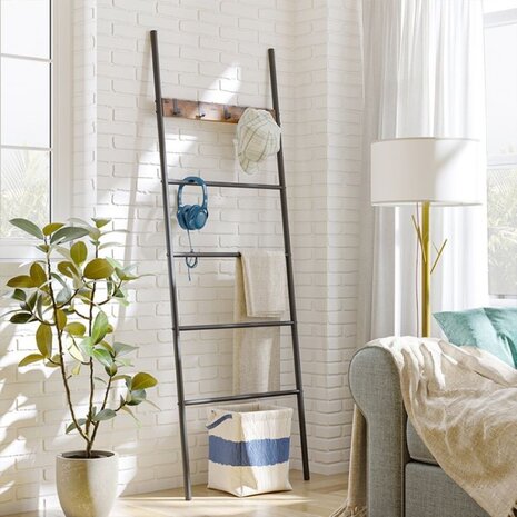 Ylumen Decoratieve ladder Jean H 177 cm bruin zwart Ylumen Decoratieve ladder Jean H 177 cm bruin zwart