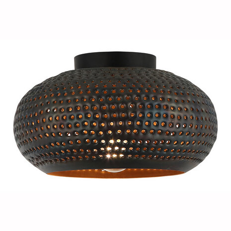 Freelight Plafondlamp Fueco Ø 35 cm bruin zwart Freelight Plafondlamp Fueco Ø 35 cm bruin zwart